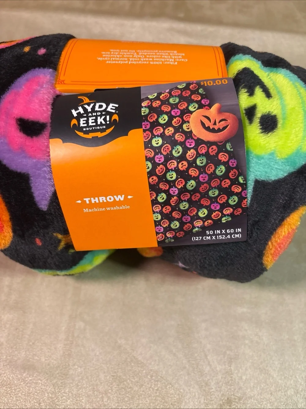 Halloween Skulls Plush Blanket - Multicolor 50”x60” Soft